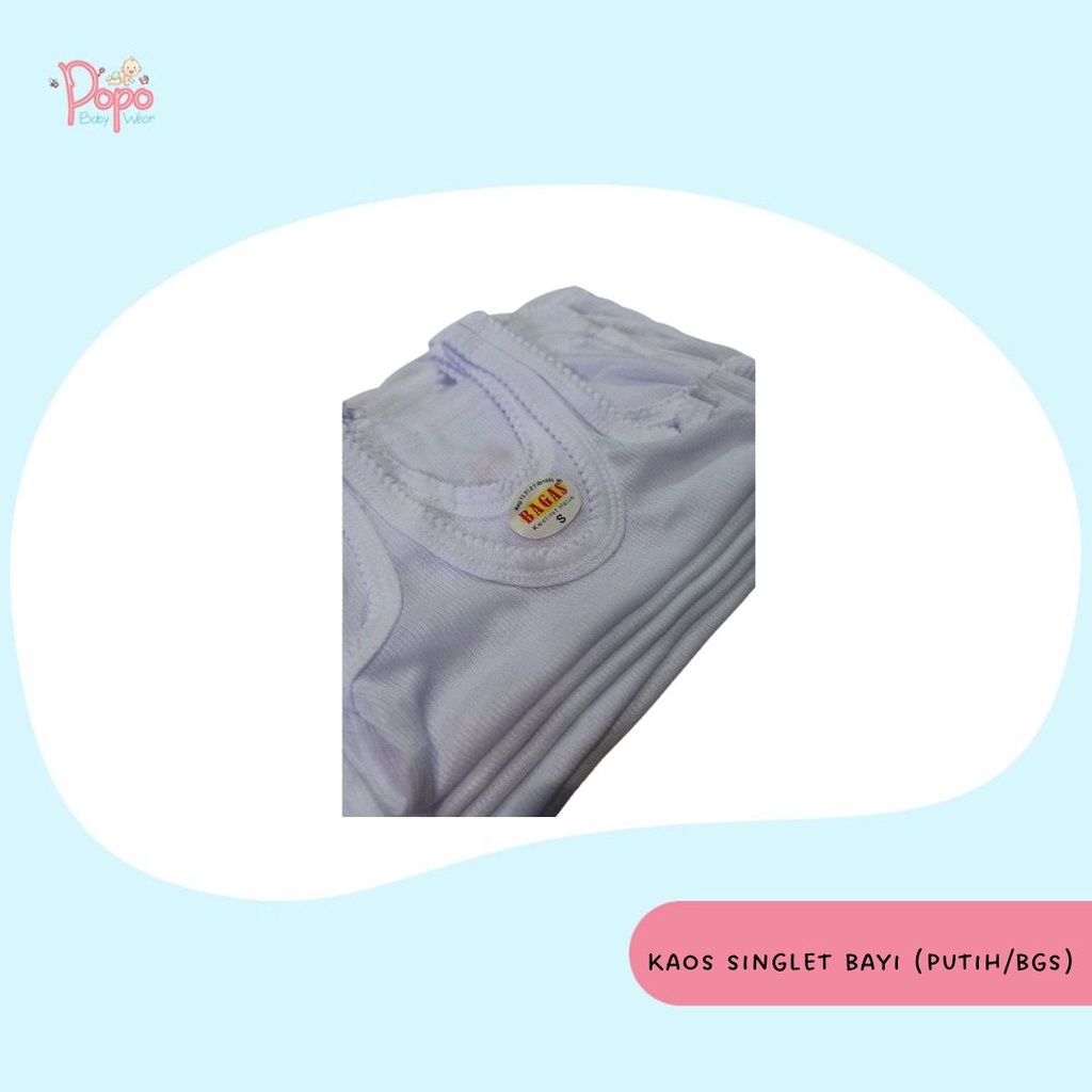 Kaos Dalam Bayi ( Putih Polos S-LLL Ecer/Satuan/ BGS)