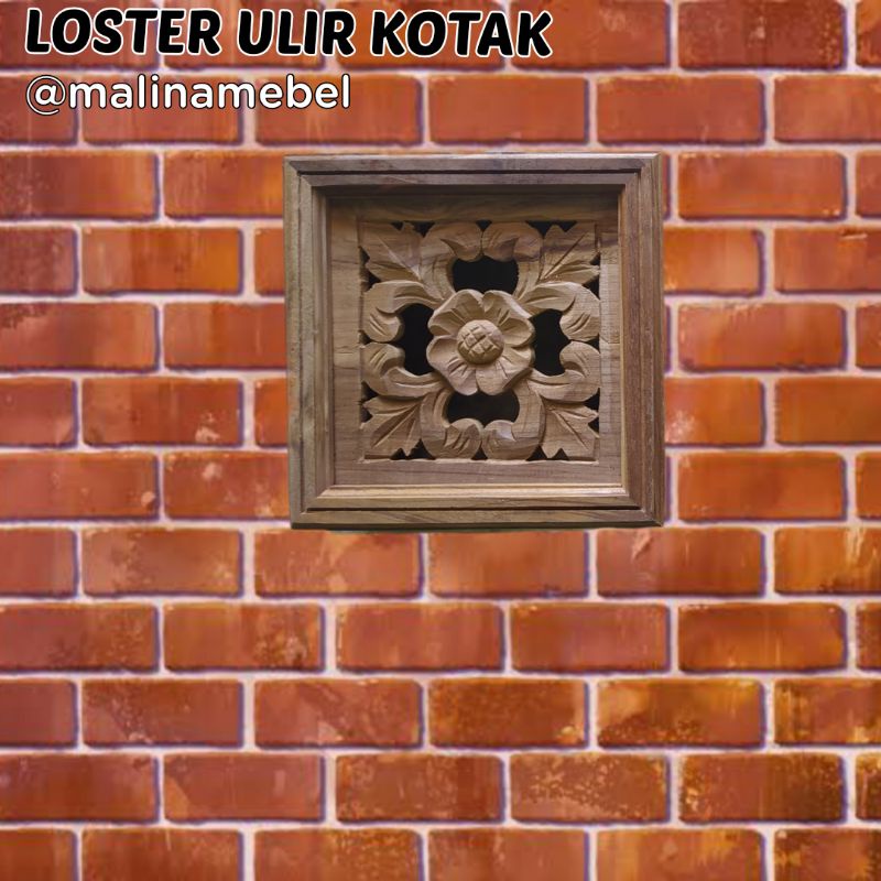 Loster Angin Persegi Kotak Kayu Jati Ukir