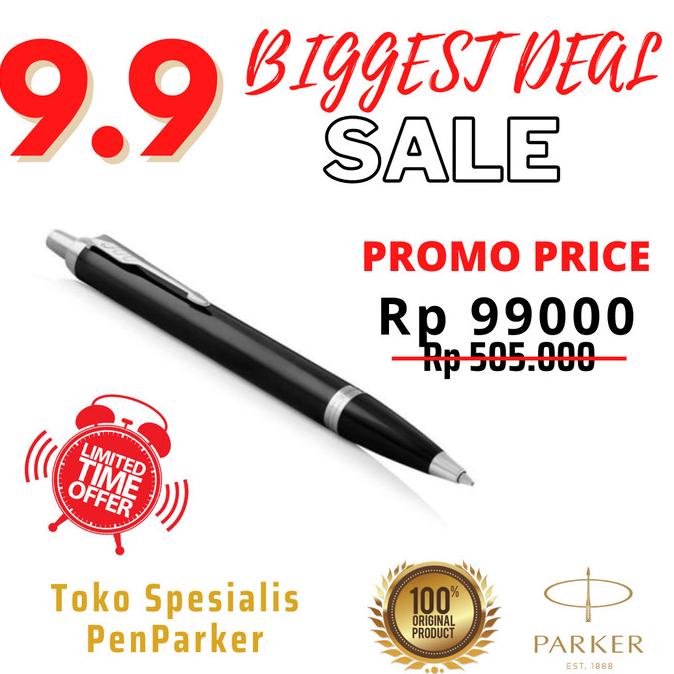 

Office & Stationery | Alat Tulis | Parker Im Black Chrome Retractable Ballpoint With Chrome Trim - "Ori" | Best Seller