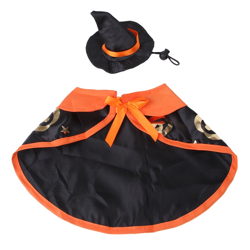 Kostum Halloween Jubah Penyihir Adjustable Untuk Kucing