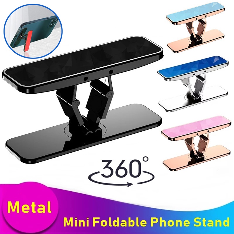 Stand holder Hp Universal Bahan Aluminum Alloy Bisa Dilipat / Berputar 360 Derajat