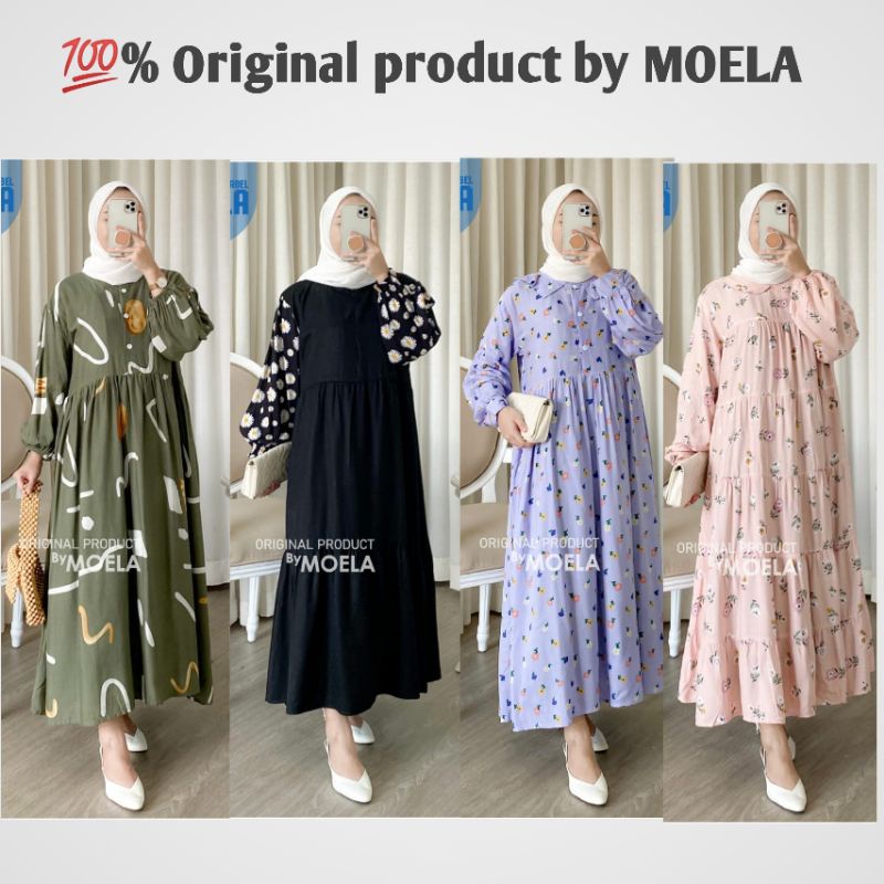MIDI DRESS BUSUI RAYON PREMIUM / GAMIS BUSUI / DRESS BUSUI / GAMIS KATUN RAYON / MOELA MIDI DRESS