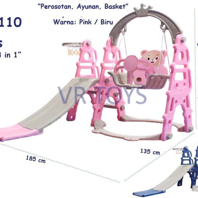 Mainan Perosotan 3 Ayunan Dilengkapi Ring Basket NO. VRT-1110