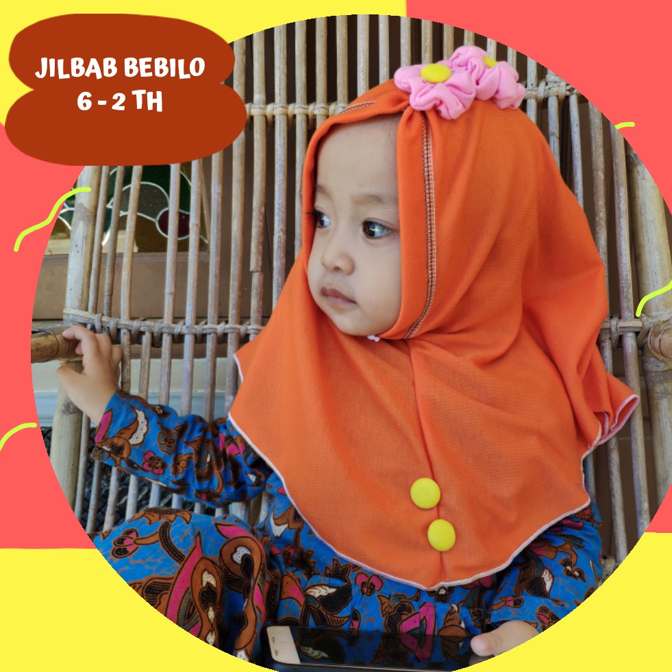 Jilbab Anak Lucu Kerudung Anak Bahan Kaos PE Usia 6 bulan - 2 Tahun