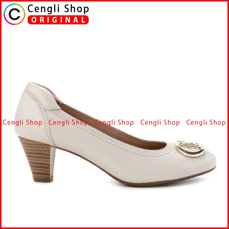 SEPATU HEEL KULIT OBERMAIN HEELS WANITA ORIGINAL BRANDED BEIGE OW19