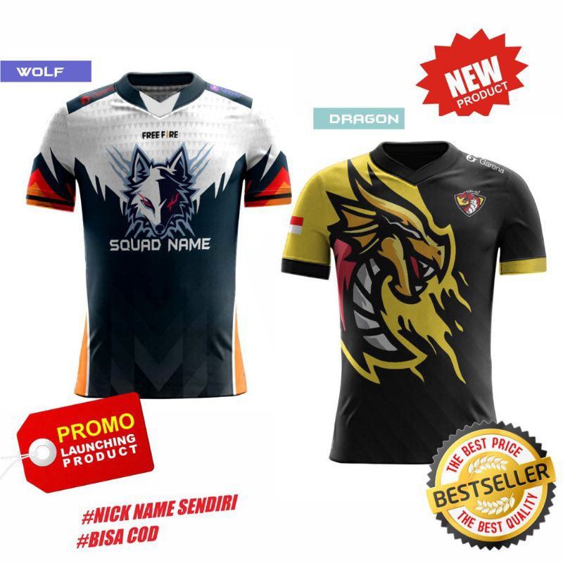 JERSEY BAJU GAMING FF FREE FIRE ANAK & DEWASA