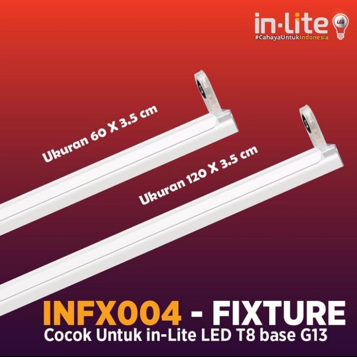 Kap TL Led Inlite 9w Dudukan T8 In Lite INFX004 60 cm