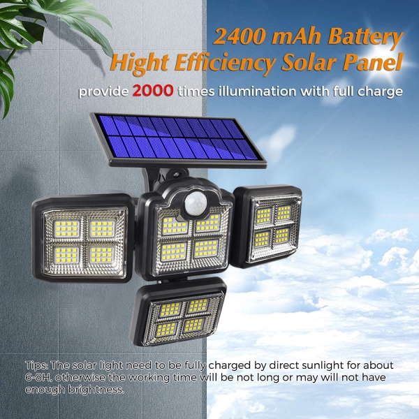 Anbolt 198LED lampu tenaga surya Lampu Solar Light Lampu Panel Surya tenaga Outdoor tempat lilin putih