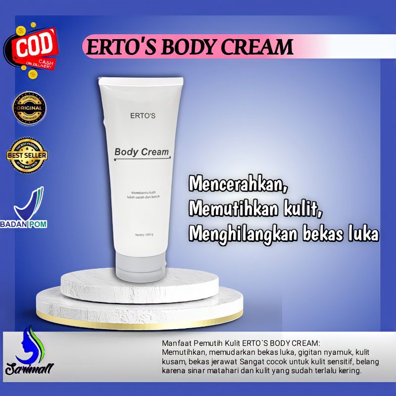 Ertos Body Cream Perawatan Pemutih Badan Tubuh Ampuh Permanen hand body lotio perawatan kulit ertos