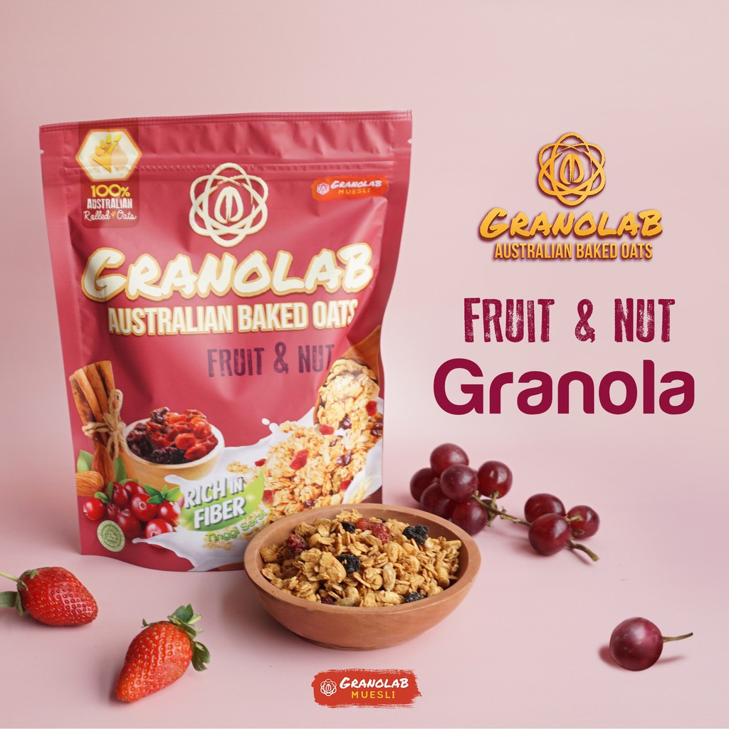 Granolab Muesli Australian Baked Oats Fruit &amp; Nut