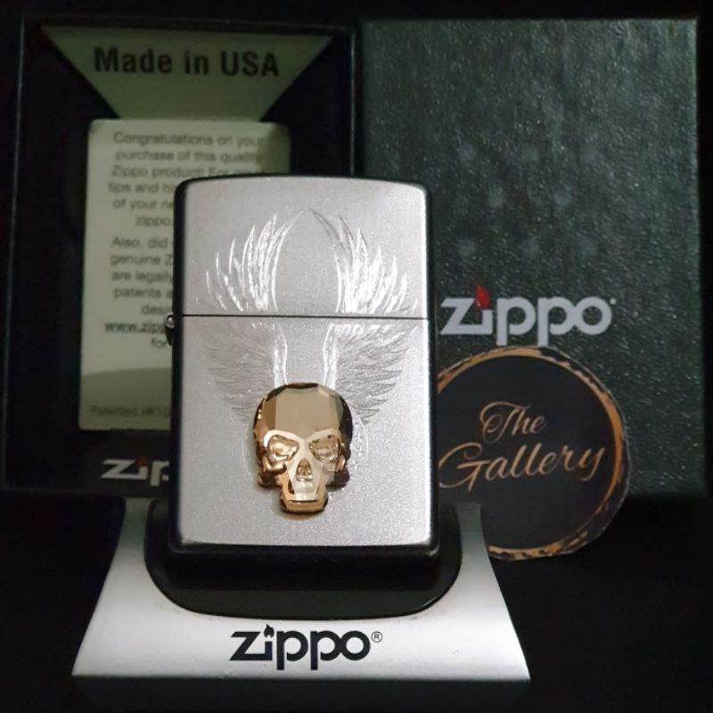 ⭐⭐⭐⭐⭐ 49034 ORIGINAL ZIPPO GOLD SKULL DESIGN