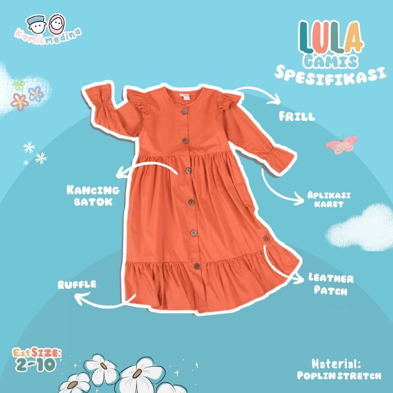 Lula Gamis from Kamil Medina size 2-10 tahun big size / gamis lula upright kidsdiaryplus