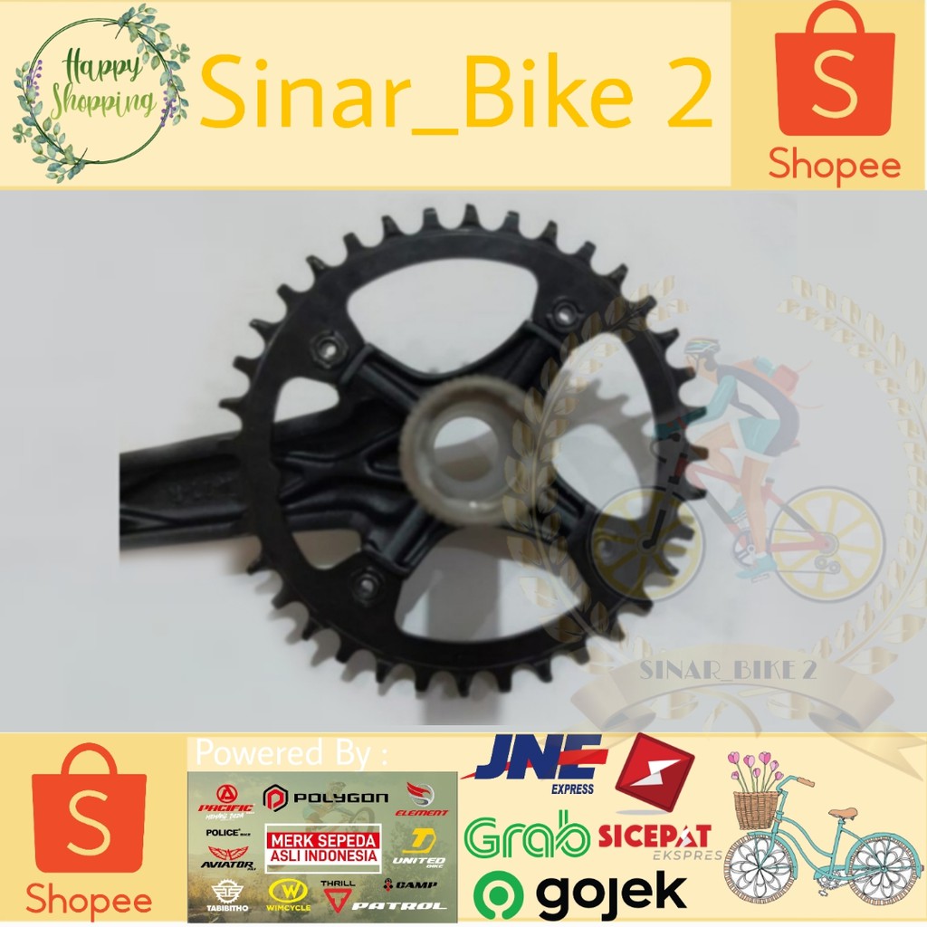 Syte CrankSet Ht2 36T Bcd 104 CrankSet HollowTech II Sepeda Mtb Lipat