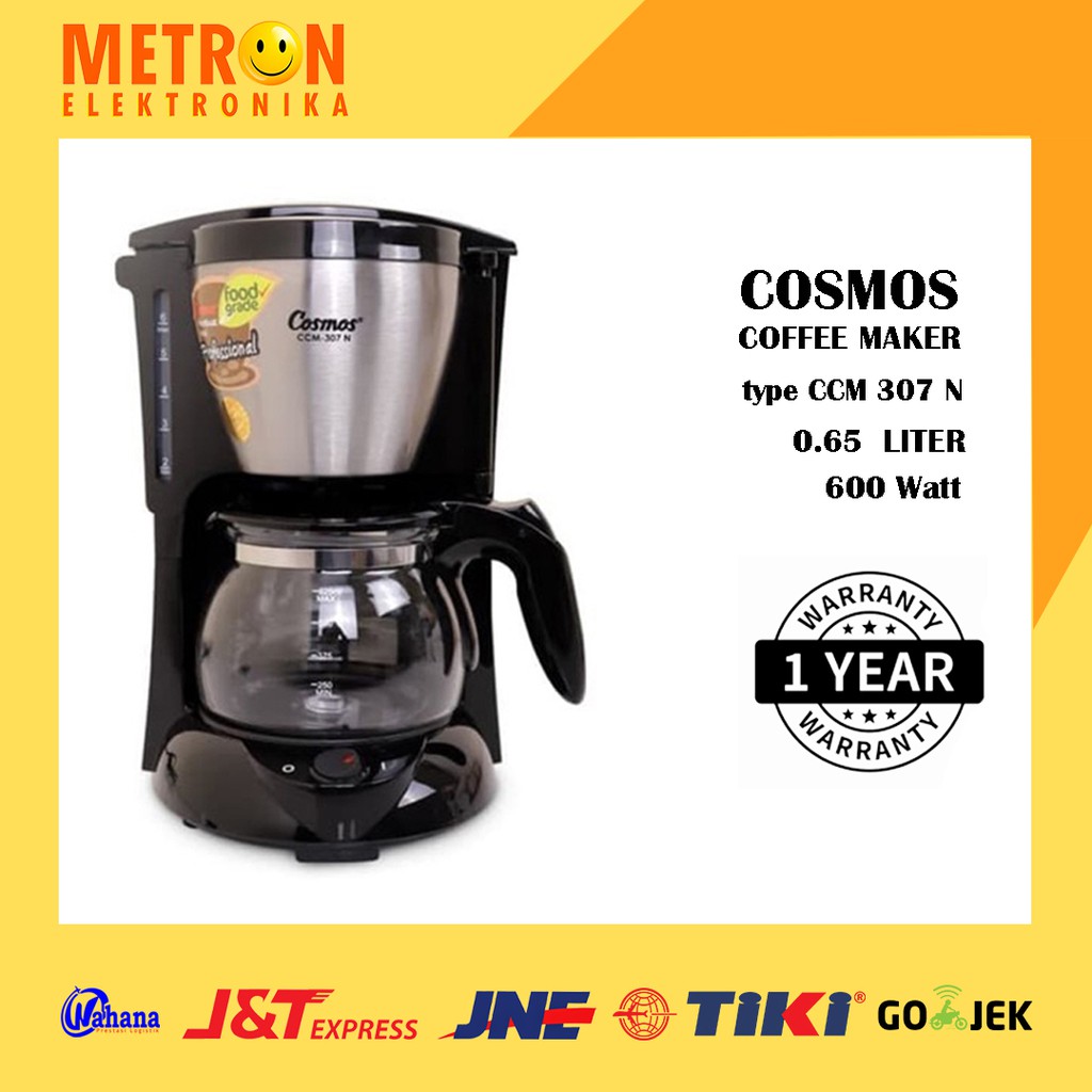COSMOS CCM 307 N - COFFEE MAKER NEW - 6 CUP 0.65 LT 600 WATT