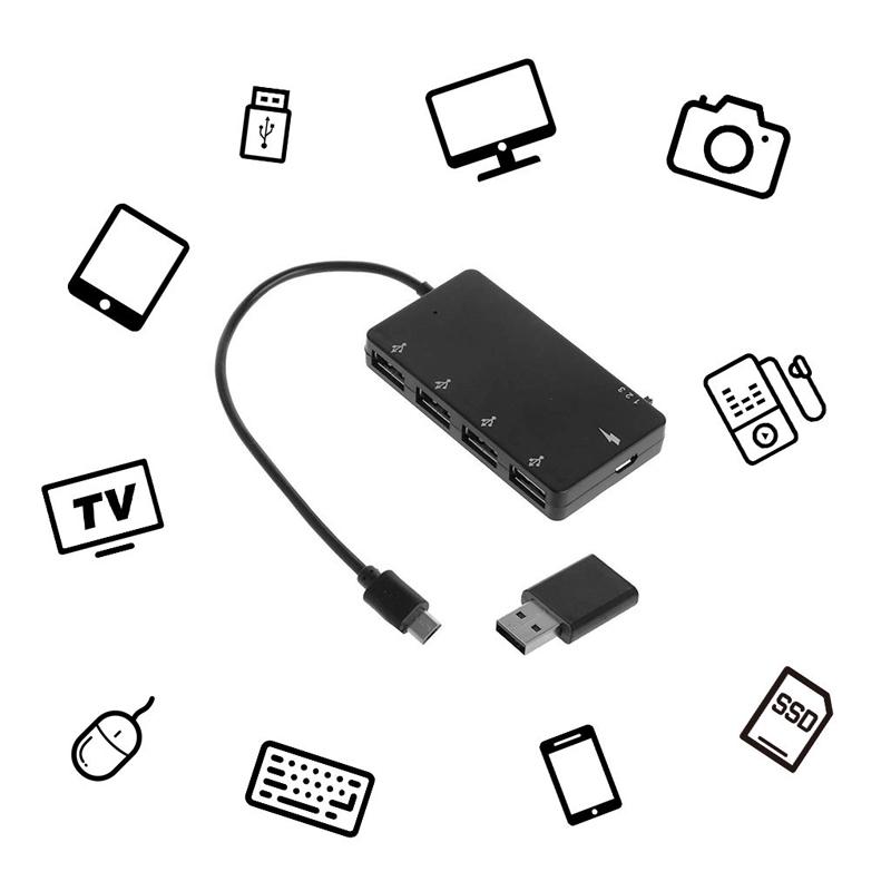 Bang Kabel Adapter Charger Power Hub 4 Port USB OTG Untuk