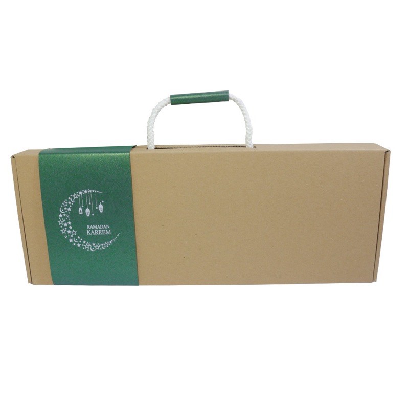 

box with sleeve lebaran box packaging siap dipakai model tali putih