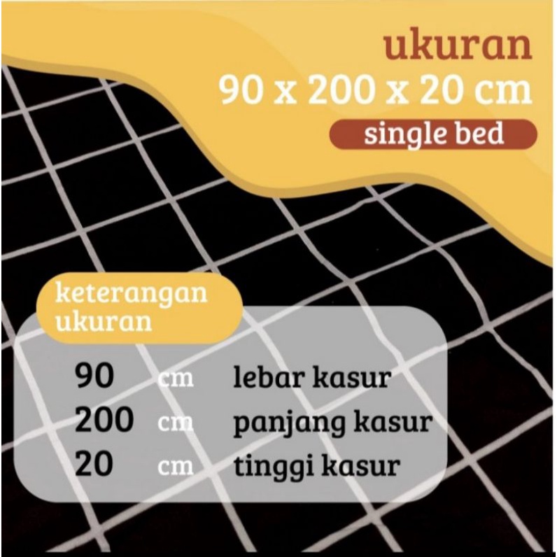 Sprei Set Plus Sarung Bantal Dan Guling Aesthetic Sprai Sprey Astetik Kotak Hitam Putih Motif Black Squre Monokrom / King / Double / Single / Ukur 90 100 120 Kamar Kos