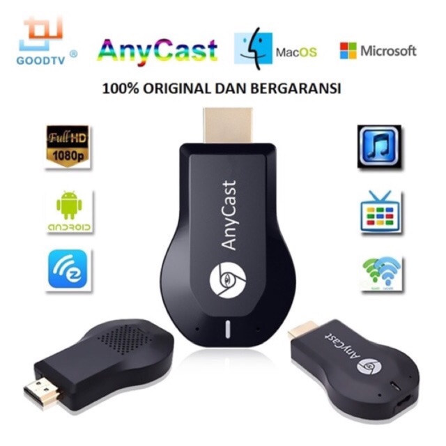 AnyCast Hdmi Dongle WIRELESS / Wifi DISPLAY receiver TV mirroring layar hp / laptop / proyektor / tv