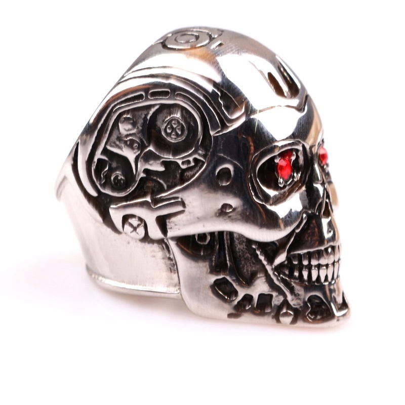 Cincin Metal Desain Tengkorak Terminator Genesis Untuk Pria