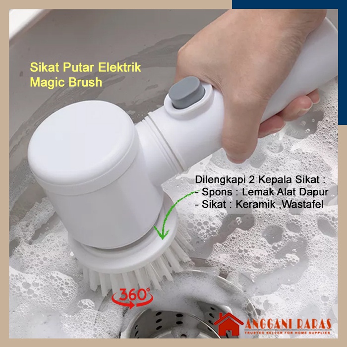 Sikat Cuci Piring Pembersih Wastafel Elektrik Sikat Toilet Ubin Keramik Dapur