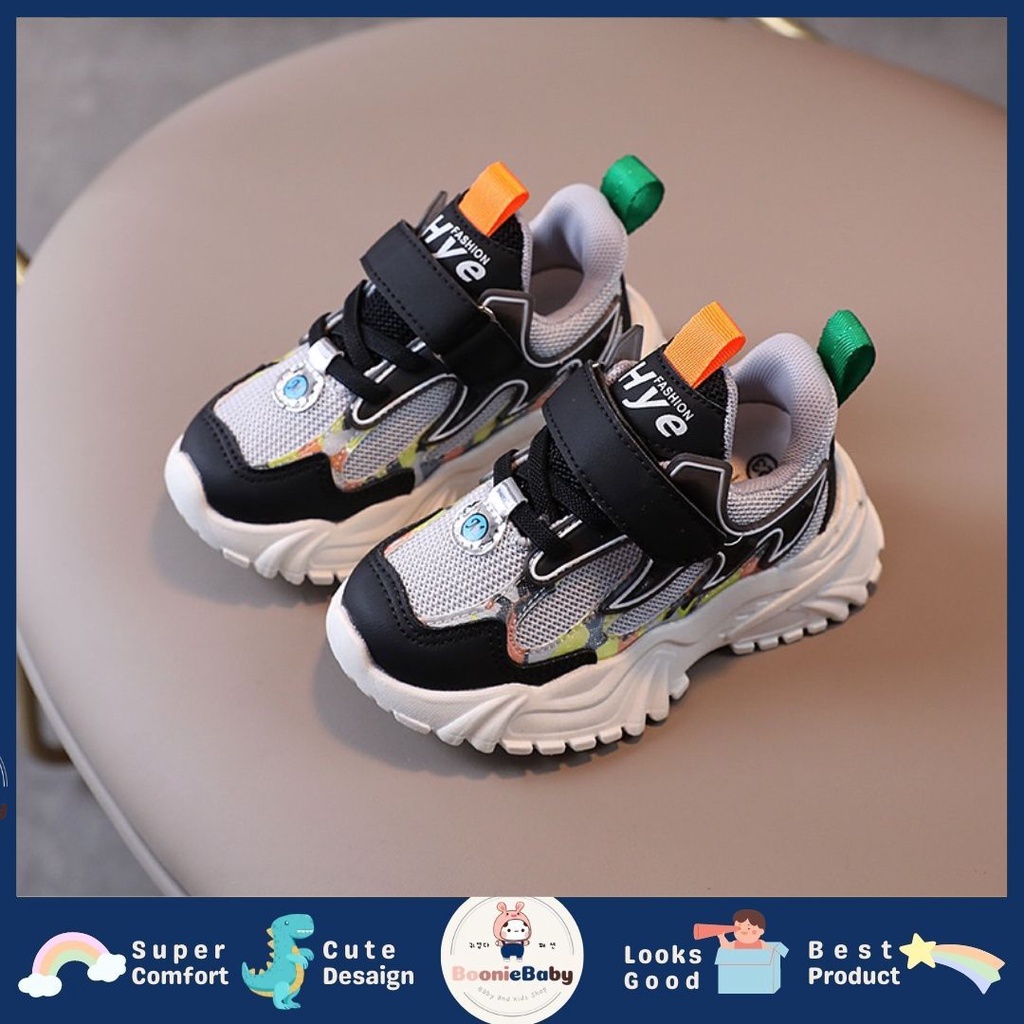 boonie HUNTERS Sepatu Anak Laki Laki Perempuan Sneakers Sekolah 1-6 Tahun Import