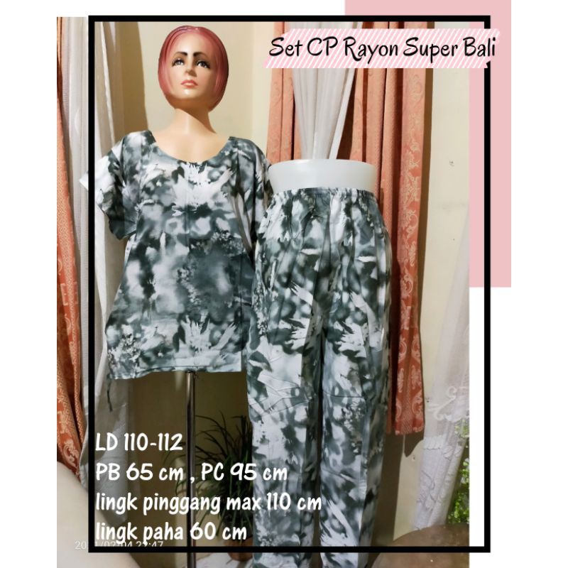 Set celana panjang Rayon Super