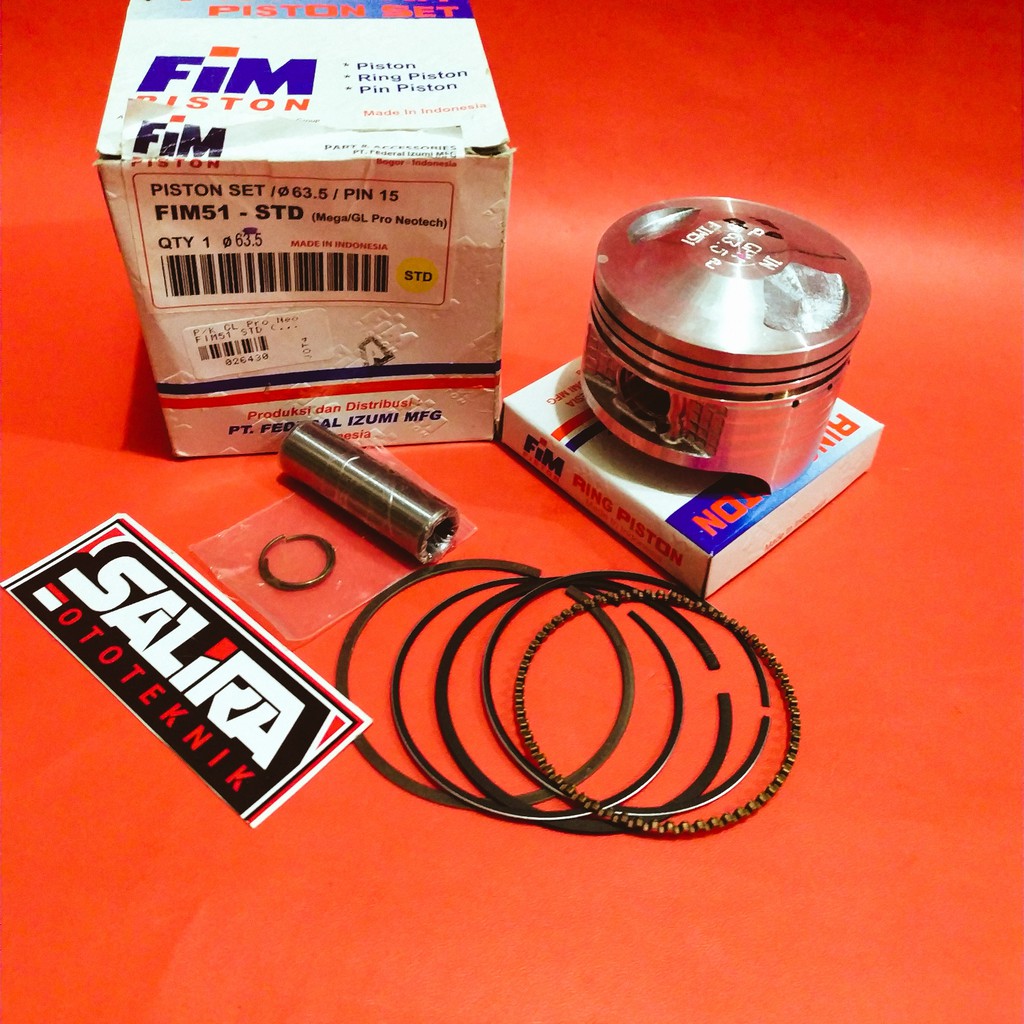 Piston Seher Seker Kit FIM Federal Izumi Pin 15 Diameter 63.5 64 64.5 65 65.5 66 FIM51 Megapro GL-6
