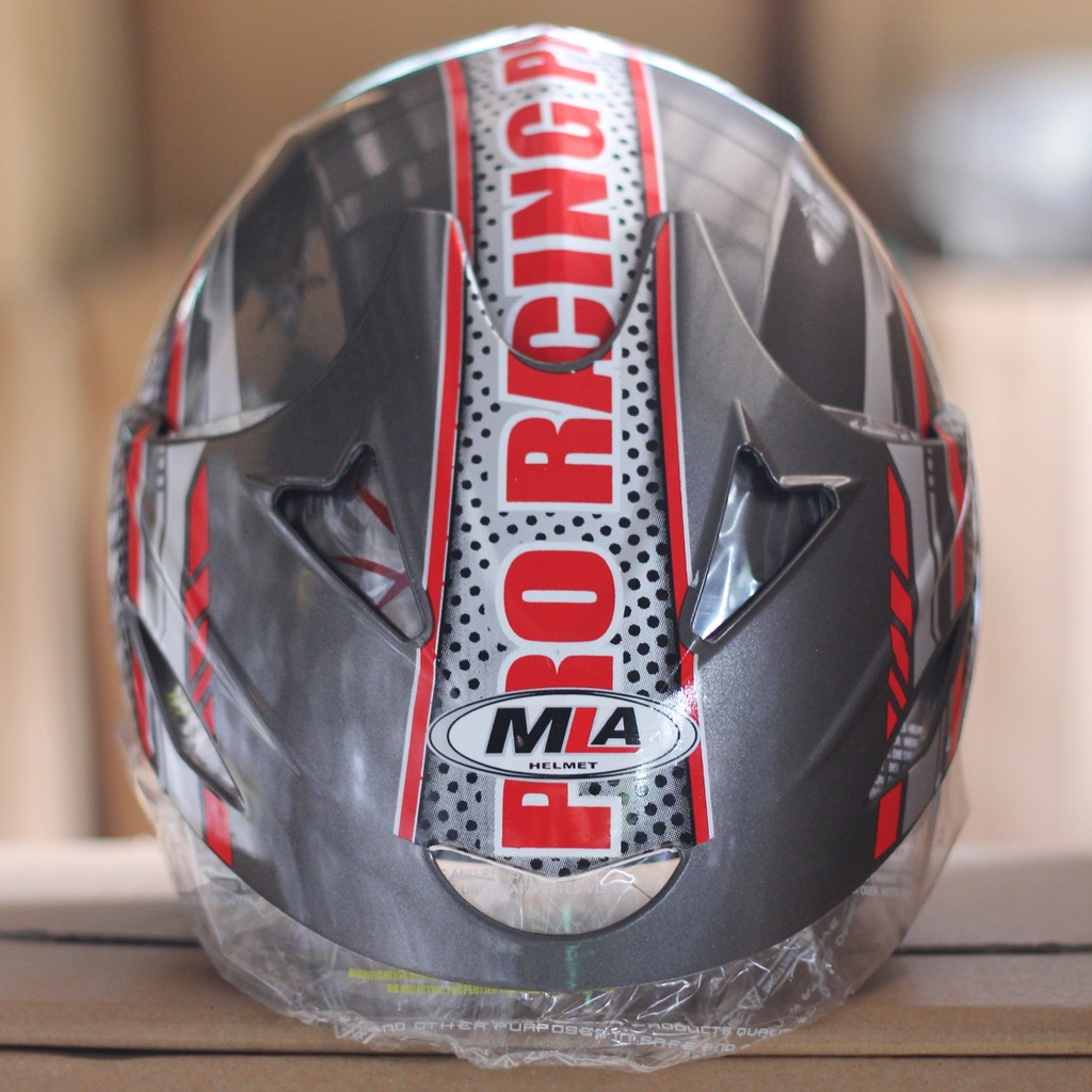 Helm Half Face MLA JP5 Motif Kaca Single Visor Clear Untuk Pria Dan Wanita Dewasa COD