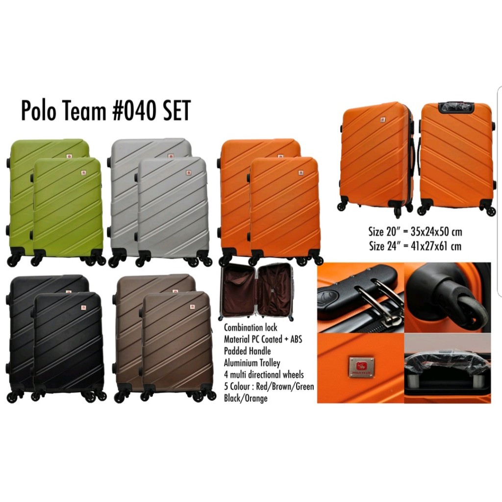Koper polo team 20 inch 040 / koper polo cabin size / koper fiber polo team 24 inch / koper bagasi