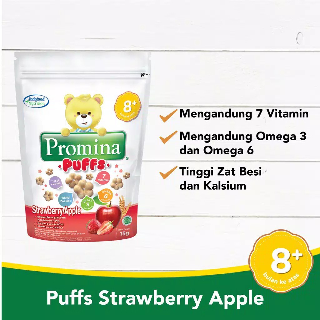 Promina Puffs Strawberry Apple 15gr