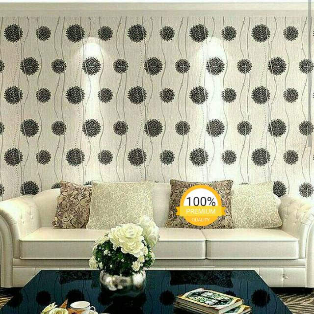 Grosir Murah Wallpaper Sticker Dinding Putih Corak Bunga Hitam Shopee Indonesia