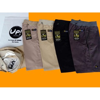  Celana  Chino  Pendek Pria Pinggang Karet  RIP Bahan  Cotton 