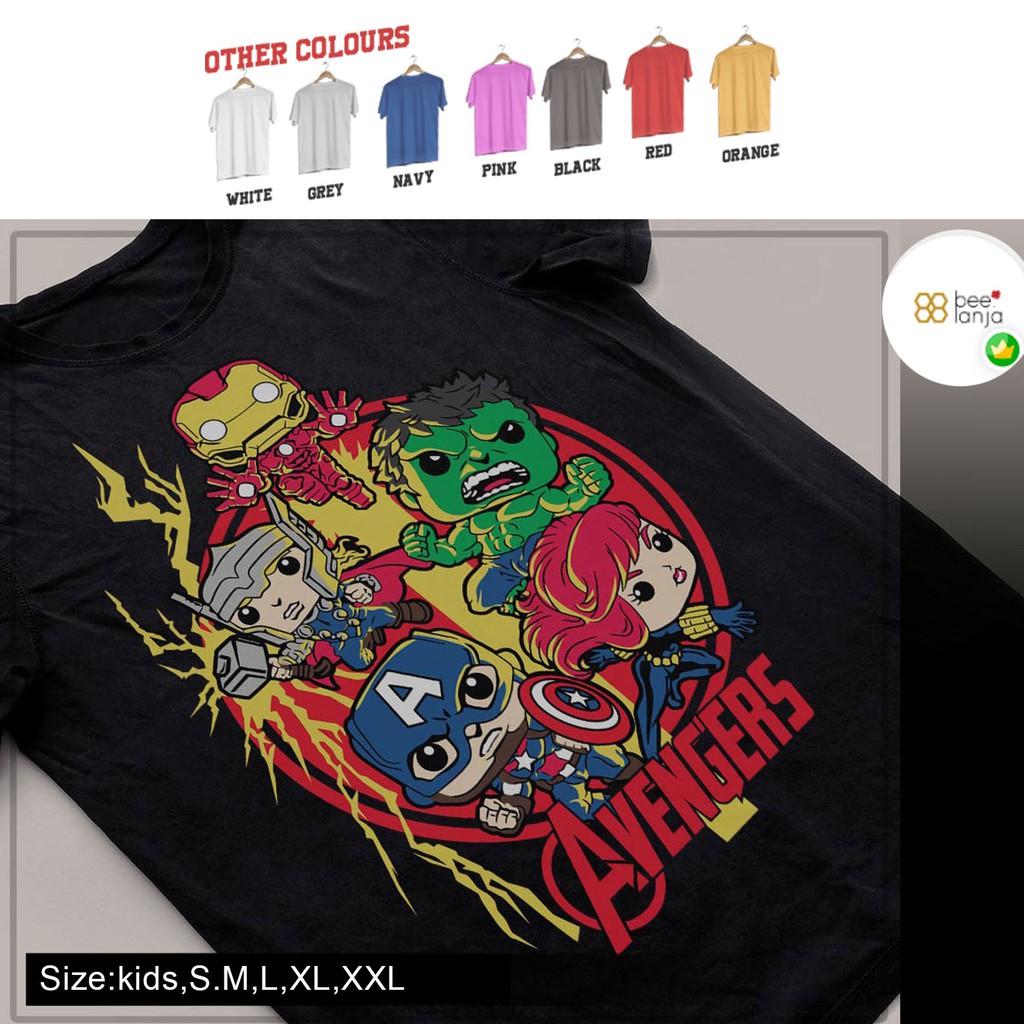 K/279 Kaos Avenger Avengers Hulk Thor Premium T-shirt Dewasa