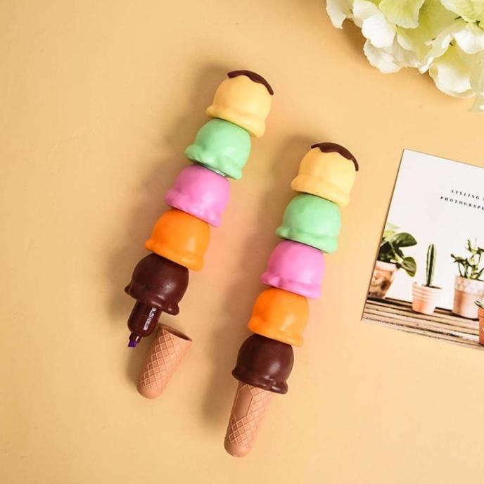 

5 Colors Ice Cream Candy Color Marker Pen Highlighter Cute