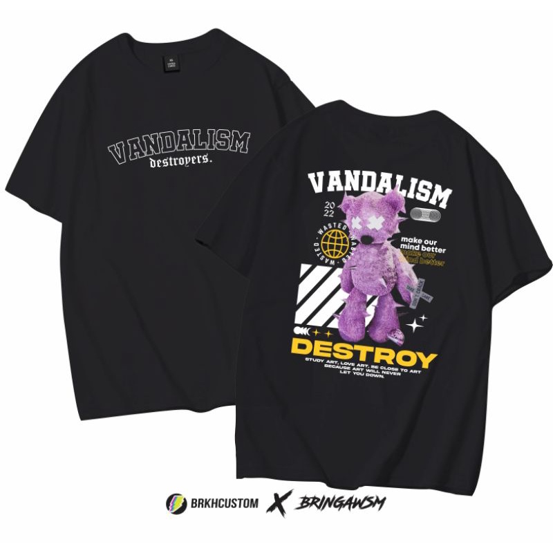 KAOS BRINGAWSM VANDALISM | KAOS DISTRO BANDUNG | STEERWEAR | PRIA DAN WANITA