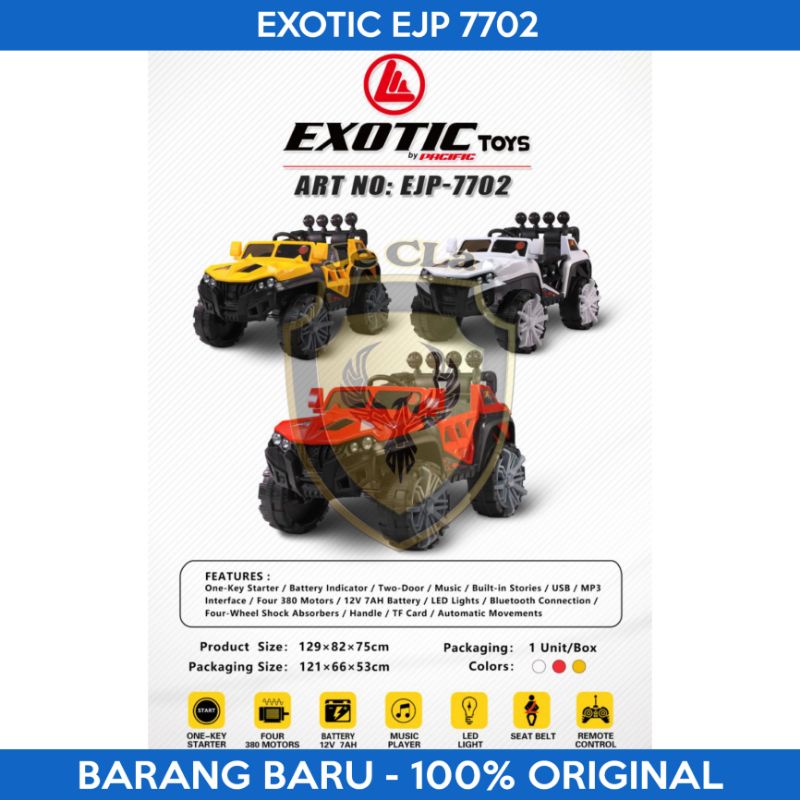 Mainan Mobil Aki Anak Jeep Remote Control EXOTIC EJP 7702 Four Motors