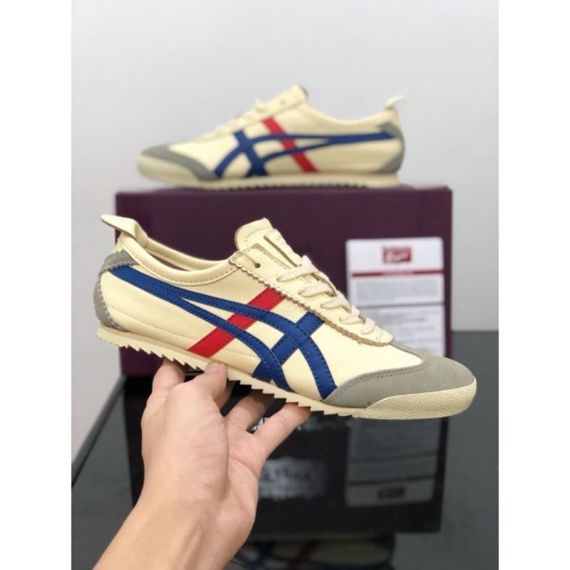 Sepatu Onitsuka Tiger Mexico 66 Deluxe Cream Blue Red
