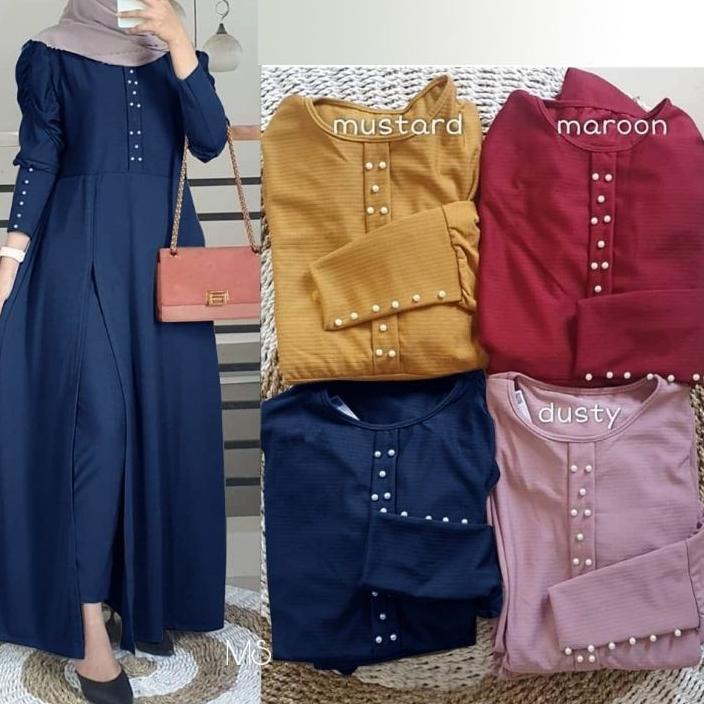 ▲ ADA UKURAN M L XL XXL SETELAN WANITA GISTARA/SET TUNIK MUTIARA DAN CELANA PANJANG /SET WANITA GIST