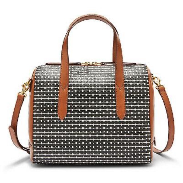 Fossil Sydney Satchel Black Stripe