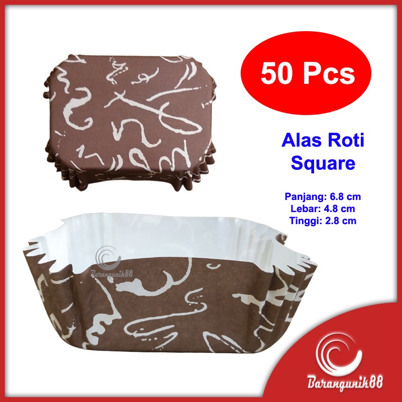 Kertas Alas Roti Kue (50 pcs) Anti Lengket PET CC Square Kotak