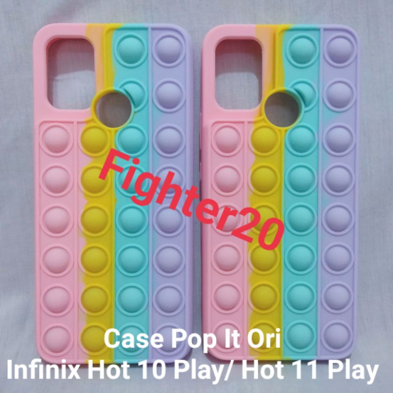 Casing Infinix Hot 10 Play Inifinix Hot 11 Play Kesing Hp Pop It Rainbow Softcase Warna Warni Piliha
