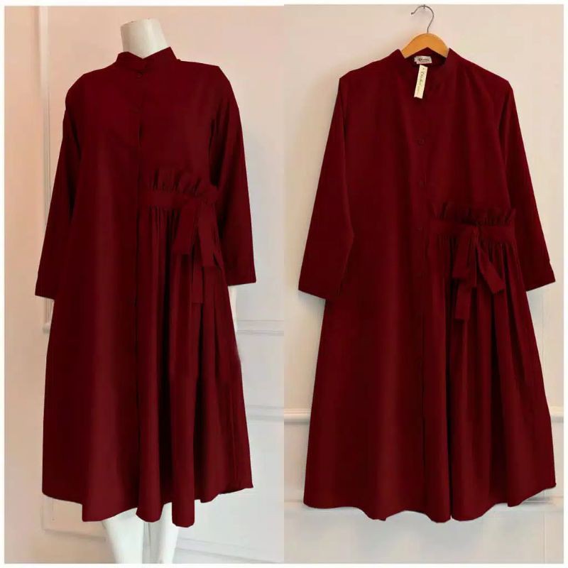 Tunik Katun Toyobo serut tali samping - Atasan wanita tunik- Katun Toyobo