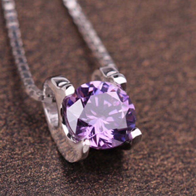 Liontin Kalung Sterling Silver 925 dengan Zircon Inlaid