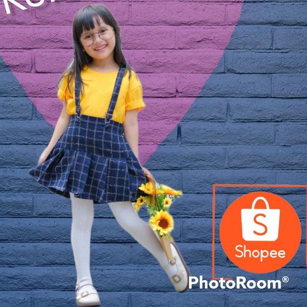 ➹ Overall Rok Kotak-kotak Tartan Anak 1-6th // Rok Rempel Anak Kotak-kotak 1-6th // overall kotak an