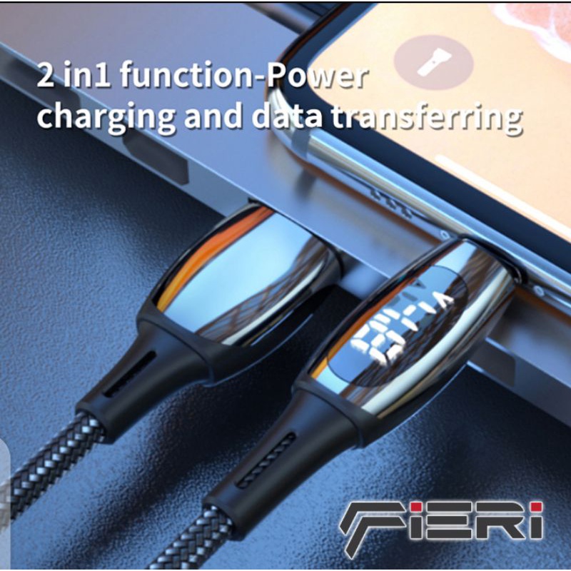 Fieri Kabel Lightning LED Display Fast Charging