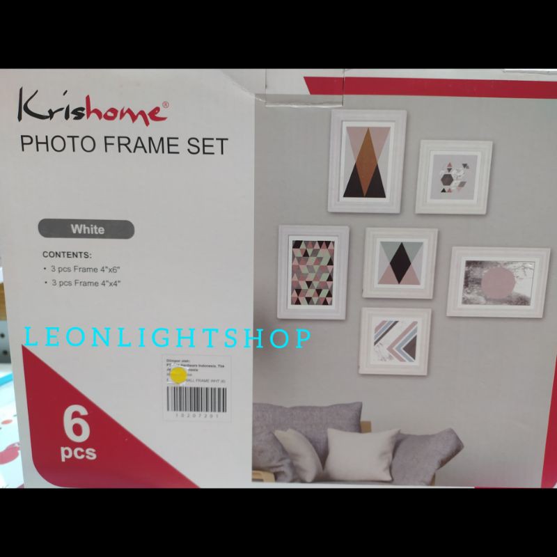 KRISHOME SET-6PCS BINGKAI FOTO PLASTIK PUTIH/ACE WALL FRAME WHITE/BINGKAI FOTO COLLAGGE/FRAME FOTO