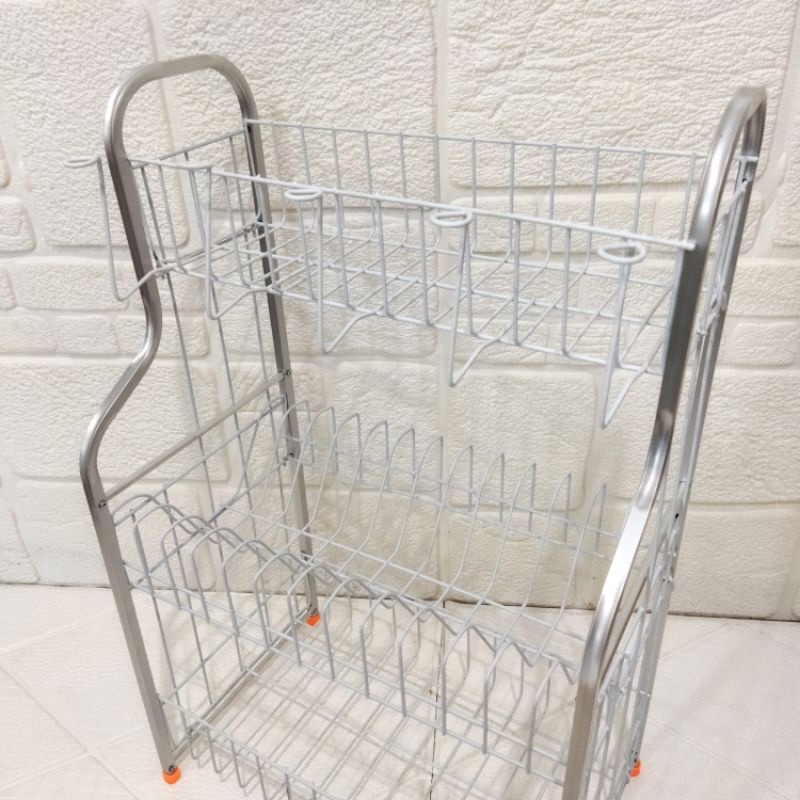 Rak Piring RPL Aluminium Tray Besi Susun 3