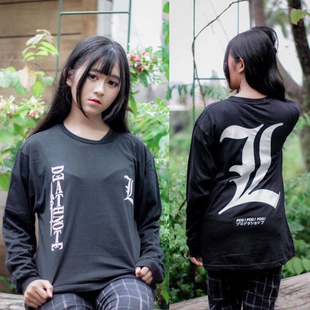 Longsleeve Deathnote L Light Yagami VS Kira Black