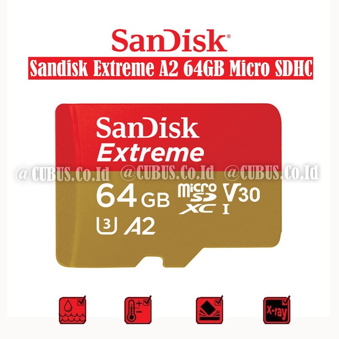 Memory Card SANDISK Extreme A2 64GB Microsd SDHC Original