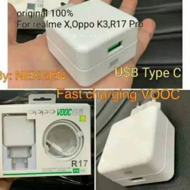 NEW Charger Oppo VOOC 4A Reno 2F/Realme X/Realme 5 Pro/R17pro/Find X/K3 Original 100% Fast charging